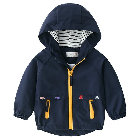FYMNSI Toddler Windbreaker Jacket Boy Zip Up Hoodie Sweatshirts Baby Lightweight Hooded Rain Jackets 2-3T