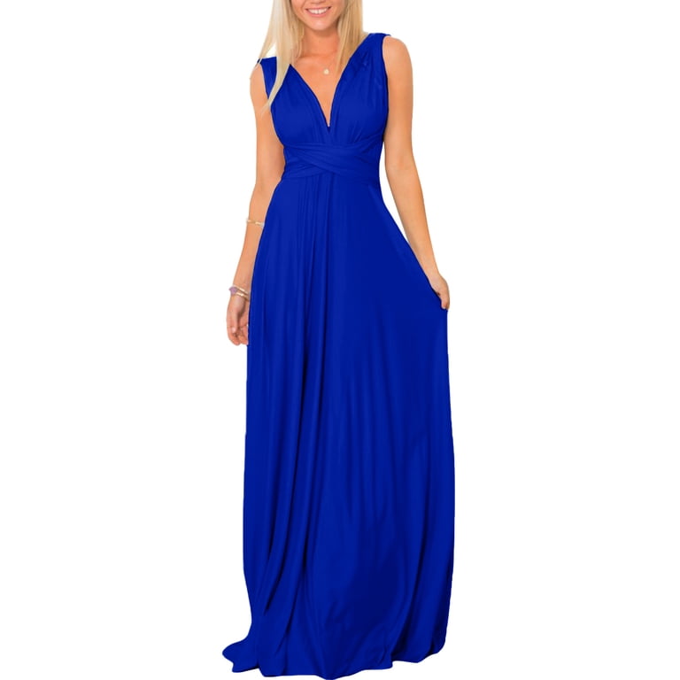 FYMNSI Women Transformer Evening Long Prom Dress Infinity Floor Length  Dresses for Bridesmaids Multiway Wrap Convertible Dresses Royal Blue XL -  Walmart.com