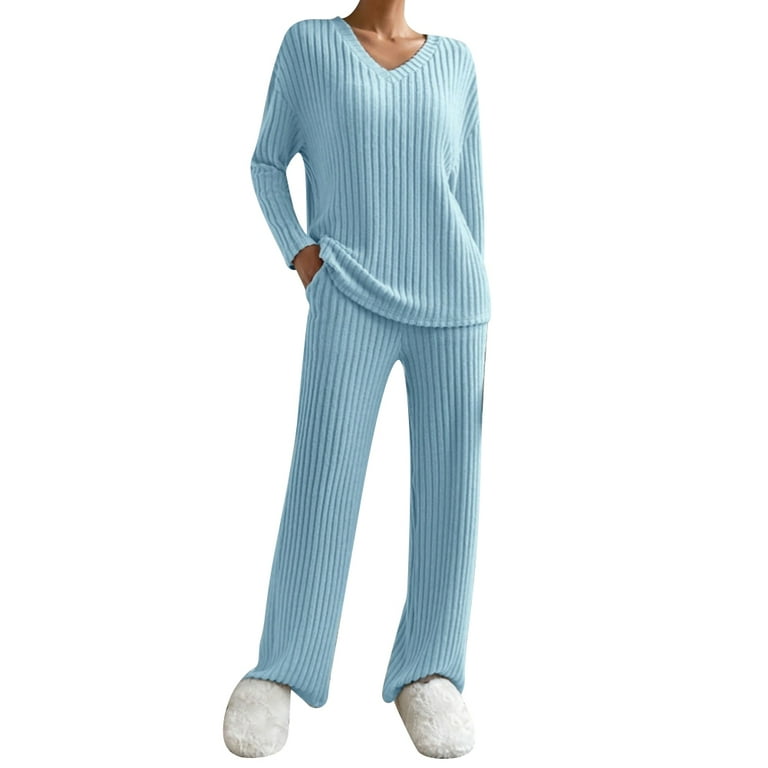FYMNSI Womens Pajama Sets Long Sleeve Pjs Lounge Piece Outfit