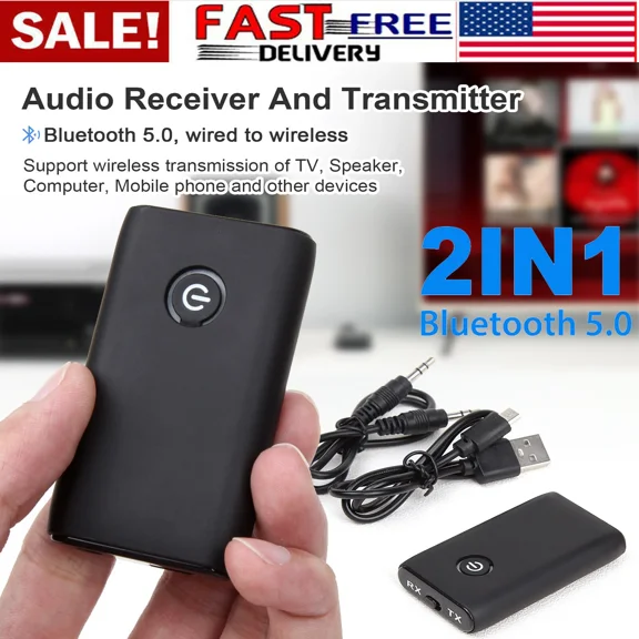 FYNA- Bluetooth 5.0 2 In 1 Wireless Transmitter Receiver Audio 3.5Mm Jack Aux Adapter