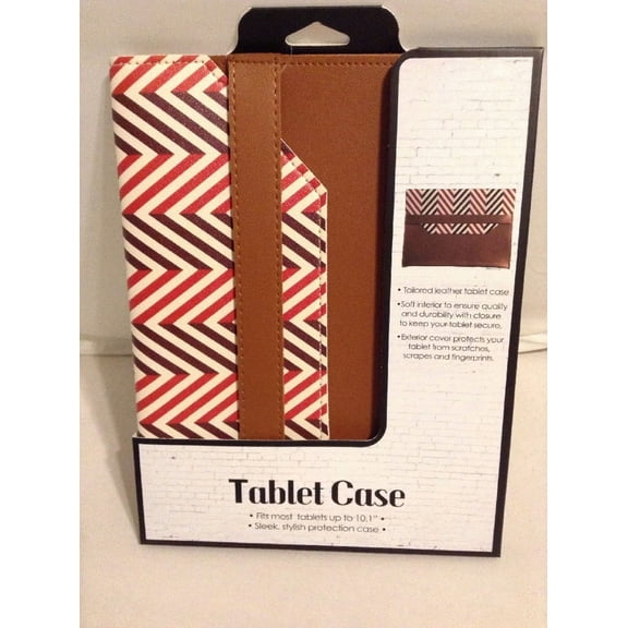 FYNA- Tablet Case Brown And Red 8X10.5 Inches Tailored Leather Soft Interior