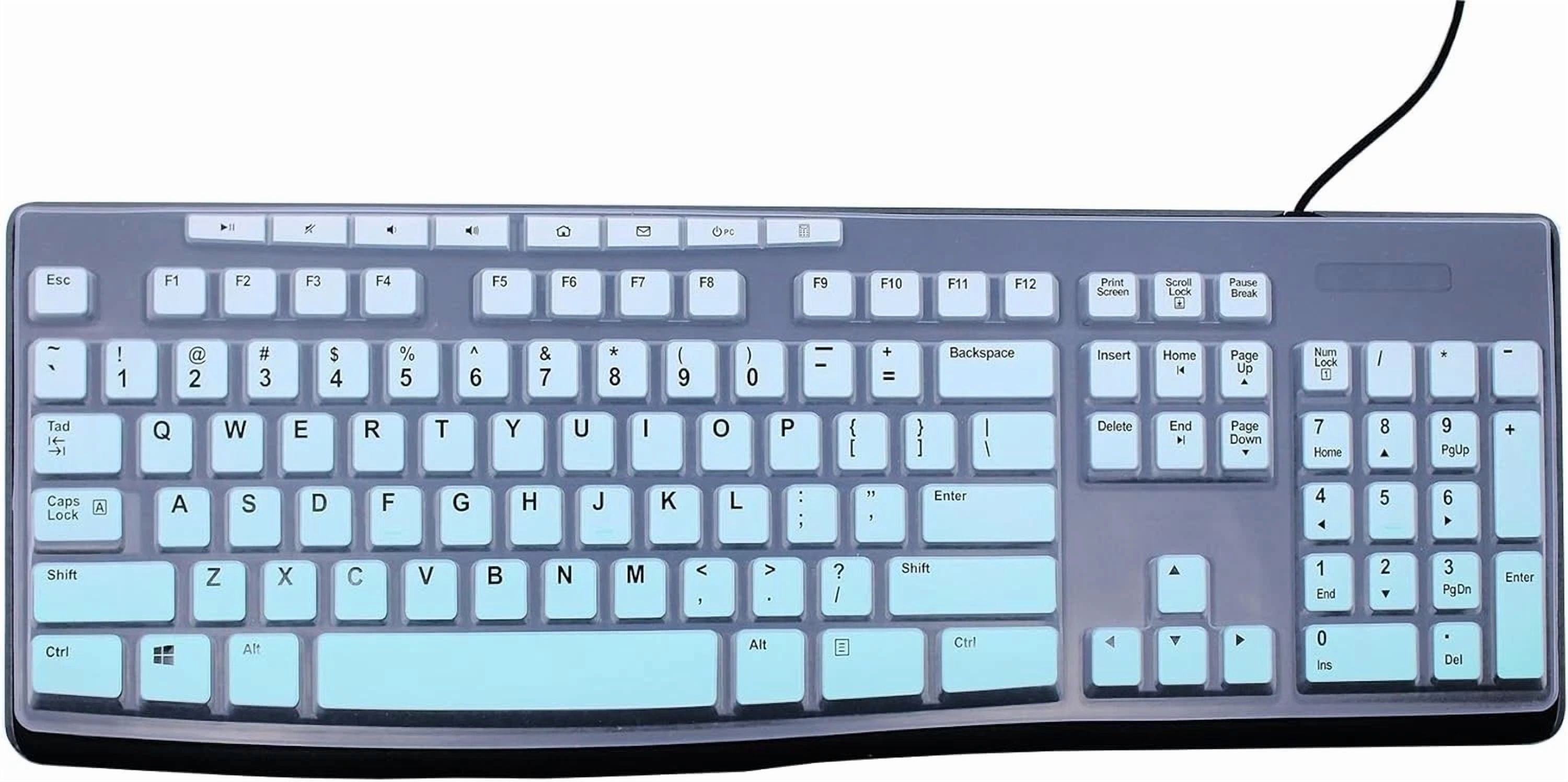 FYNA- Ultra Thin Desktop Pc Silicone Keyboard Cover Skin Protector Gradient Mint