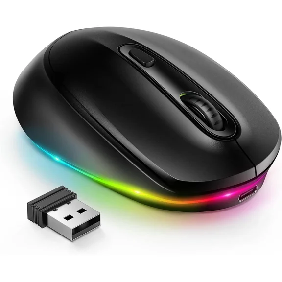 FYNA- Wireless Mouse -Light Up Mouse For Laptop, Small Cordless Mice For Windows, Mac