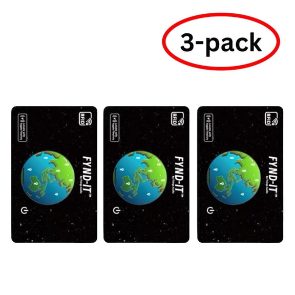 FYND-IT, Track it, Locate it, works with Apple Find My, MFI Certified, Built-in up tp 3-Year Non-rechargeable Battery (iOS only) 3 Pack