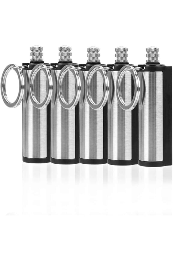 5Pcs Permanent Match Flint Keychain Match Fire Starter Waterproof Emergency Survival Fire Starter Unlimited Sticks for Outdoor Camping (No Oil)