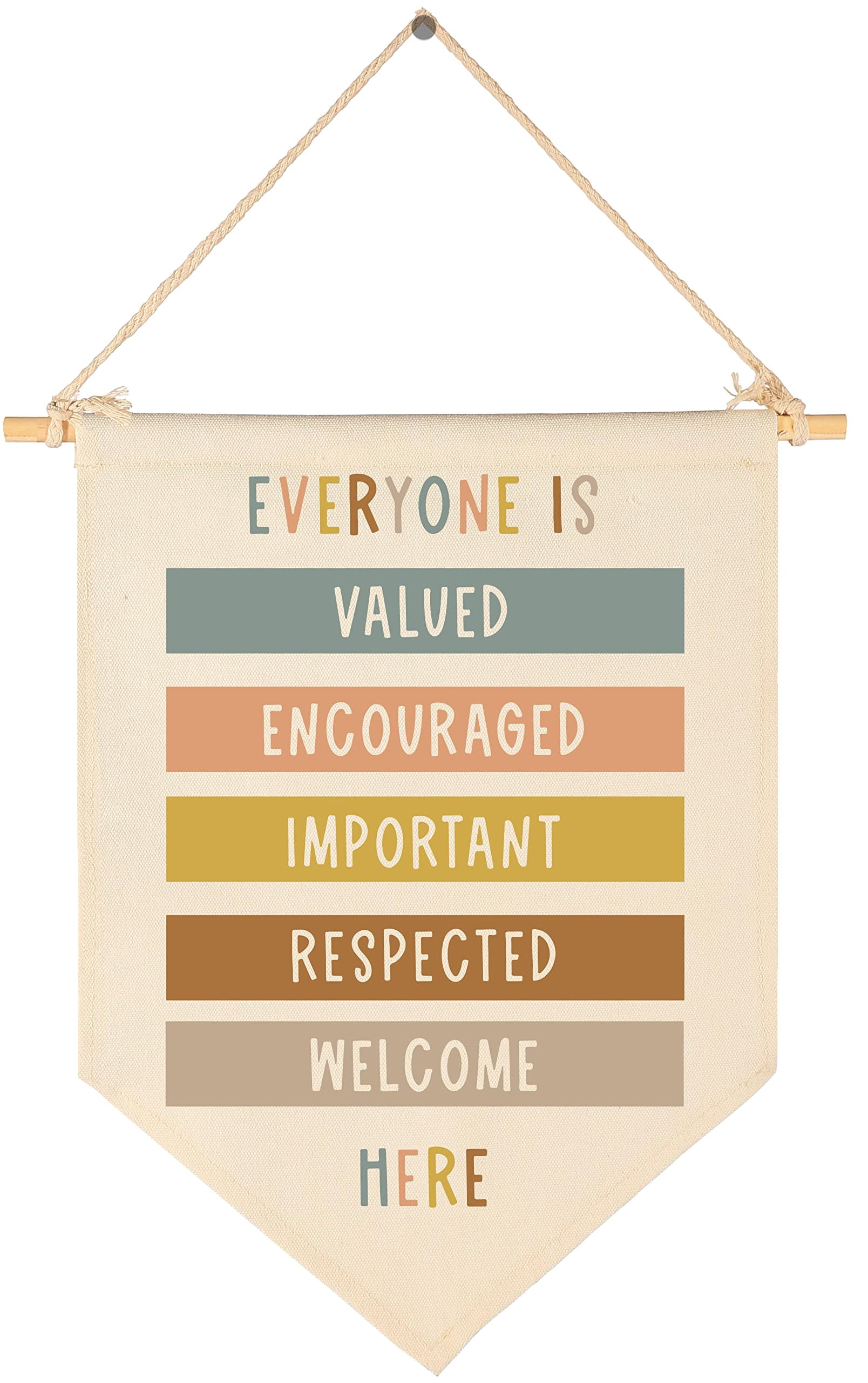 Progress Over Perfection Classroom Banner - Canvas Pennant Flag Wall Decor For Teacher, Playroom, Or Nursery