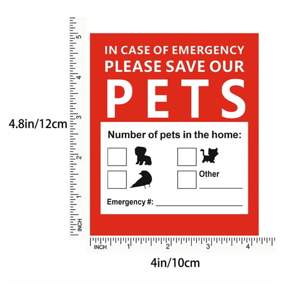 FYTPOV 10Sheets Pet Alert Safety Fire Rescue Sticker - Save Our Pets Emergency Pet Inside Decal - in Case of Emergency Danger Pet in House Home Window Door Sign, Pet Rescue Sticker