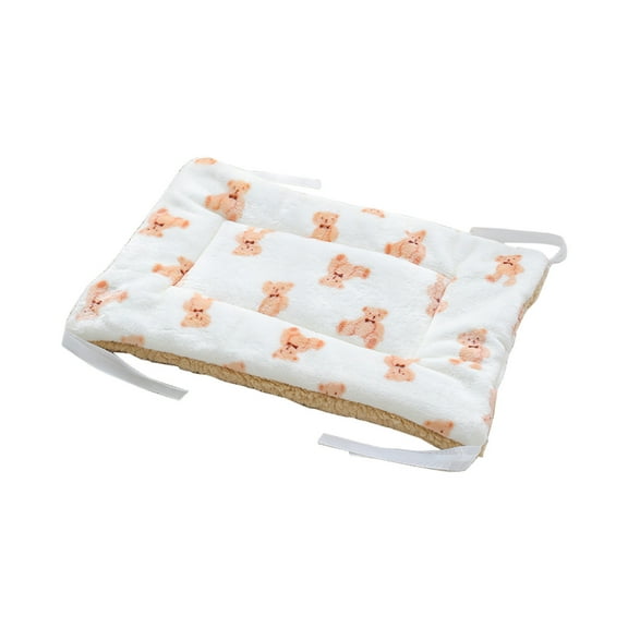 FYTPOV Cat Bed Dog Crate Pad, Cute Bear Print Dog Mat, Washable Crate Mat for Small Dogs and Indoor Cats Reversible Fleece Dog Kennel Pad Cat Carrier Mat, 19.7*13.9inch