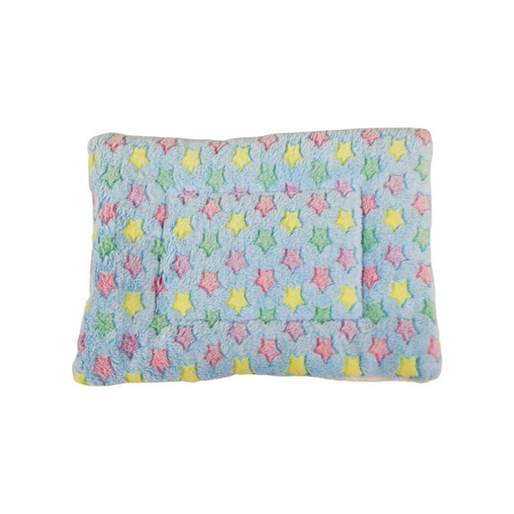 FYTPOV Cat Bed Dog Crate Pad, Cute Stars Printed Dog Mat with Lace, Washable Crate Mat for Small Dogs and Indoor Cats, Warm Plush Dog Kennel Pad Cat Carrier Mat