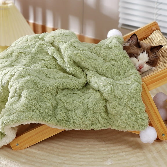 FYTPOV Dog Blanket, Pet Blanket for Bed Couch Sofa, Fluffy Cat Blanket for Cats Dogs, Double-Sided Dog Blanket for Couch, Throw Blankets, Green, 39.37x30.71 in