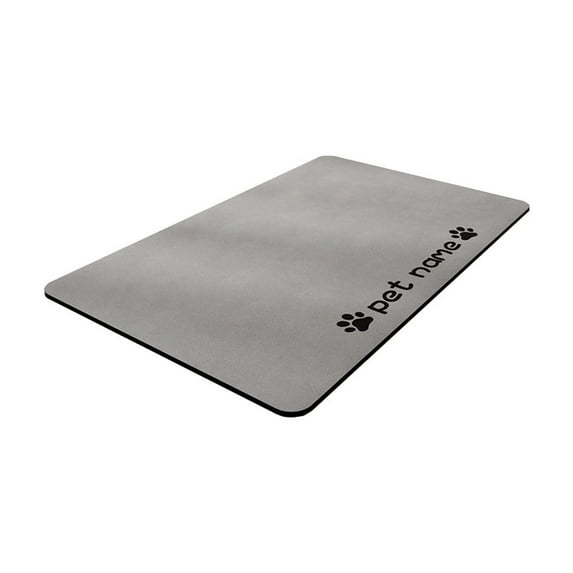 FYTPOV Dog Food Mat, 15.75x11.81in Rubber Dogs and Cats Bowl Mat, Anti-Slip, Waterproof, Cute Simplicity Placemat for Pet Feeding Station, Light Gray