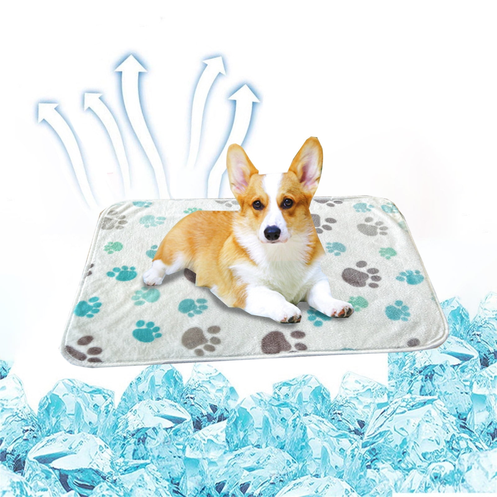 Picture of FYTPOV Dog Mat Crate Pad, Soft Pet Bed with Cute Paws Print, Washable ...