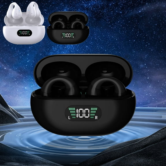 FYTPOV Earbuds Wireless Bluetooth, Translation Earbuds, Support 144 Languages, Clip on Ear Buds for Travel Business, Portable Earphones Works with IOS and Android Devices, Black