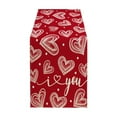 thumbnail image 1 of FYTPOV Flax Table Runner, Valentines Day Decorations, Hearts Printed Red Table Runner for Wedding Party, Christmas Runner for Table Home Decor, 13x47 inch, 1 of 5
