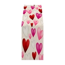 FYTPOV Flax Table Runner, Valentines Day Decorations, Romantic Colorful Hearts Table Runner for Wedding Party, Christmas Runner for Table Home Decor, 13x71 inch