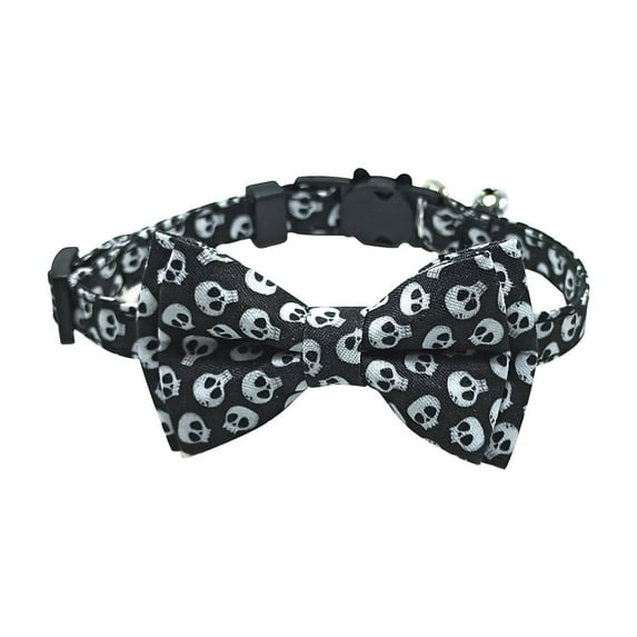 FYTPOV Halloween Cat Collar with Bow Tie and Bell, Adjustable Pet Collar for Dogs Puppy Cats, Halloween Elemental Printed Dog Collar, Pet Supplies