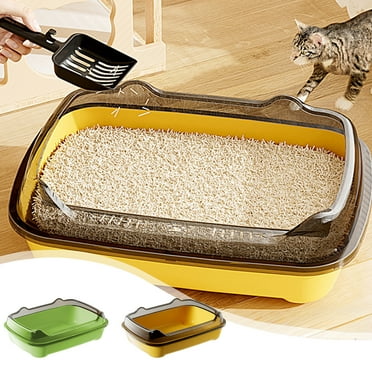 FYTPOV Large Cat Litter Box with Scoop, Open Top Cat Litter Pan, Low Entry Cat Litter Tray for Cats Kitten, 14*11inch