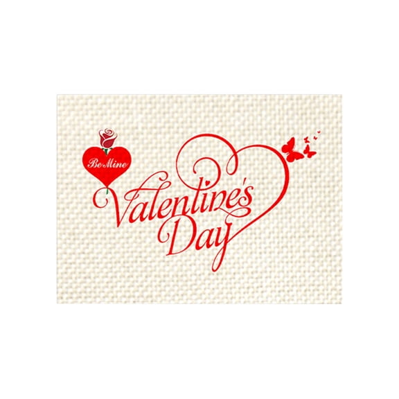 FYTPOV Linen Placemats, White Valentines Placemats for Kitchen and Dining, Valentines Day Decorations, Christmas Placemats for Party Home Decor, Table Decor, 18x12 in