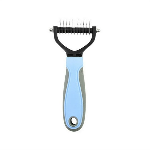 FYTPOV Pet Grooming Brush, Double Sided Shedding, Undercoat Rake for Dogs, Dog Grooming Brush, Deshedding Brush for Dogs, Dog Brush, Cat Brush, 2.8inch,Blue