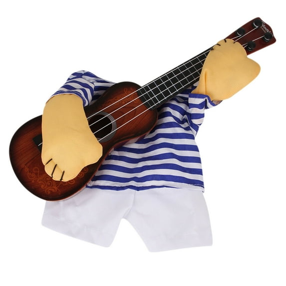 FYTPOV Pet Guitar Costume, Creative Dog Clothes, Dog Sailor Costume Halloween Christmas Festive Party Funny Cat Clothes, XL