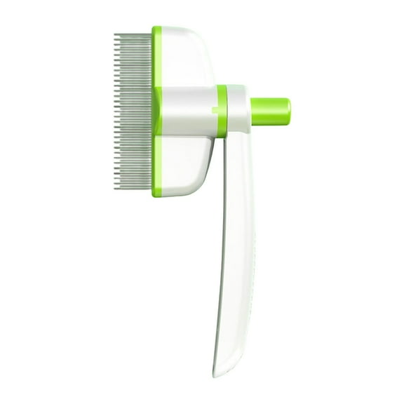 FYTPOV Pet Hair Removal Comb, Self-Cleaning Cat Brush, Stainless Steel Teeth for Cats & Dogs, Flea Comb, Ergonomic Handle, Ideal for Shedding, Mats & Loose Fur