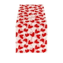 FYTPOV Pink Table Runner, Valentines Day Decorations, Romantic Hearts Printed Table Runner for Wedding Party, Christmas Runner for Table Home Decor, 13x71 inch