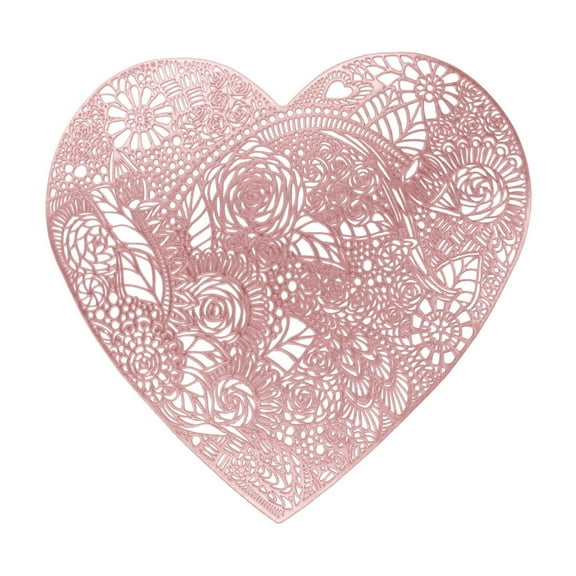 FYTPOV Romantic Heart Placemats, Roses Hollow Out Placemats for Kitchen and Dining, Valentines Day Decorations, Christmas Placemats for Party Home Decor, Table Decor