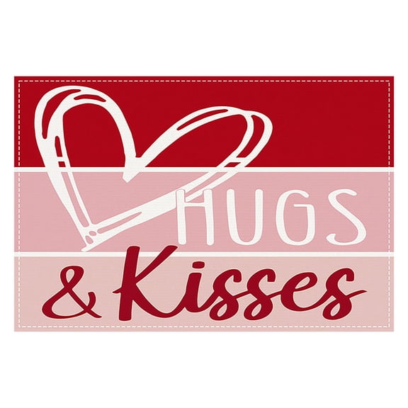 FYTPOV Romantic Printed Placemats, Red Pink Placemats for Kitchen and Dining, Valentines Day Decorations, Christmas Placemats for Party Home Decor, Table Decor, 18x12 in