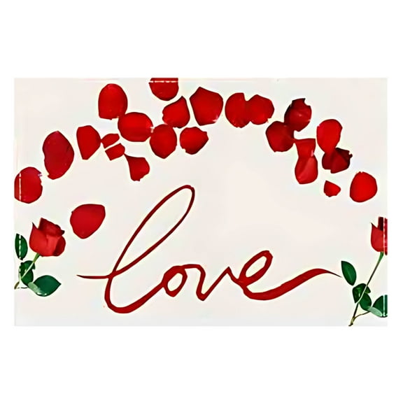 FYTPOV Romantic Rectangle Placemats, Roses Hearts Placemats for Kitchen and Dining, Valentines Day Decorations, Christmas Placemats for Party Home Decor, Table Decor, 18x13 inch