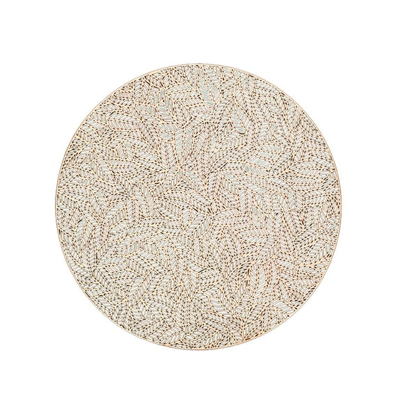 FYTPOV Simplicity Placemats, Leaves Pattern Round Placemats for Kitchen and Dining, Valentines Day Decorations, Christmas Placemats for Party Home Decor, Table Decor