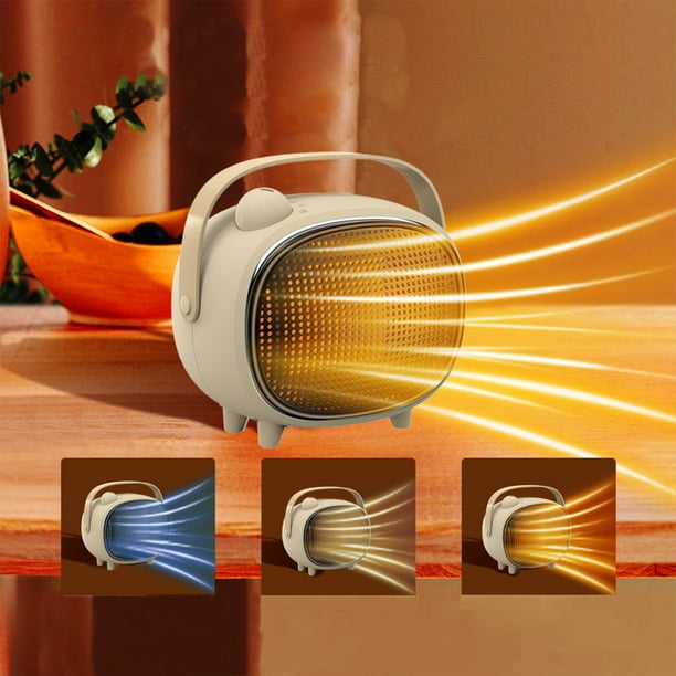 FYTPOV Small Space Heater, Cute 2 in 1 Heater Fan Combo, Portable Heater for Bedroom Office Desk, Space Heater Overheat and Tip-Over Protection, Home Essentials, 3 Gears