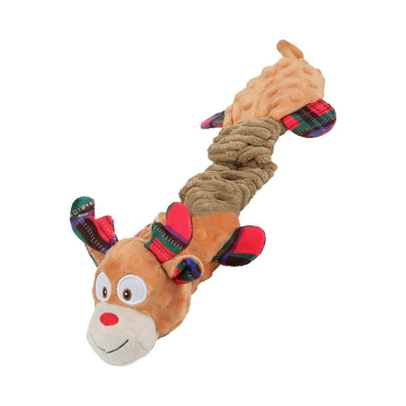 FYTPOV Squeaky Dog Toys, Crinkle Dog Toy, Plush Reindeer Toy Dog Chew Toy for Large Dogs and Medium Dogs, Interactive Elastic Pet Toys