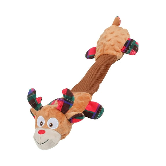 FYTPOV Squeaky Dog Toys, Crinkle Dog Toy, Plush Reindeer Toy Dog Chew Toy for Large Dogs and Medium Dogs, Interactive Elastic Pet Toys