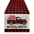 thumbnail image 1 of FYTPOV Valentines Day Decor Table Runner, Red Buffalo Plaid Truck Table Runner for Wedding Party, Christmas Runner for Table Home Decor, 13x72 inch, 1 of 5