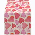 thumbnail image 1 of FYTPOV White Flax Table Runner, Valentines Day Decorations, Pink Hearts Table Runner for Wedding Party, Christmas Runner for Table Home Decor, 13x71 inch, 1 of 5