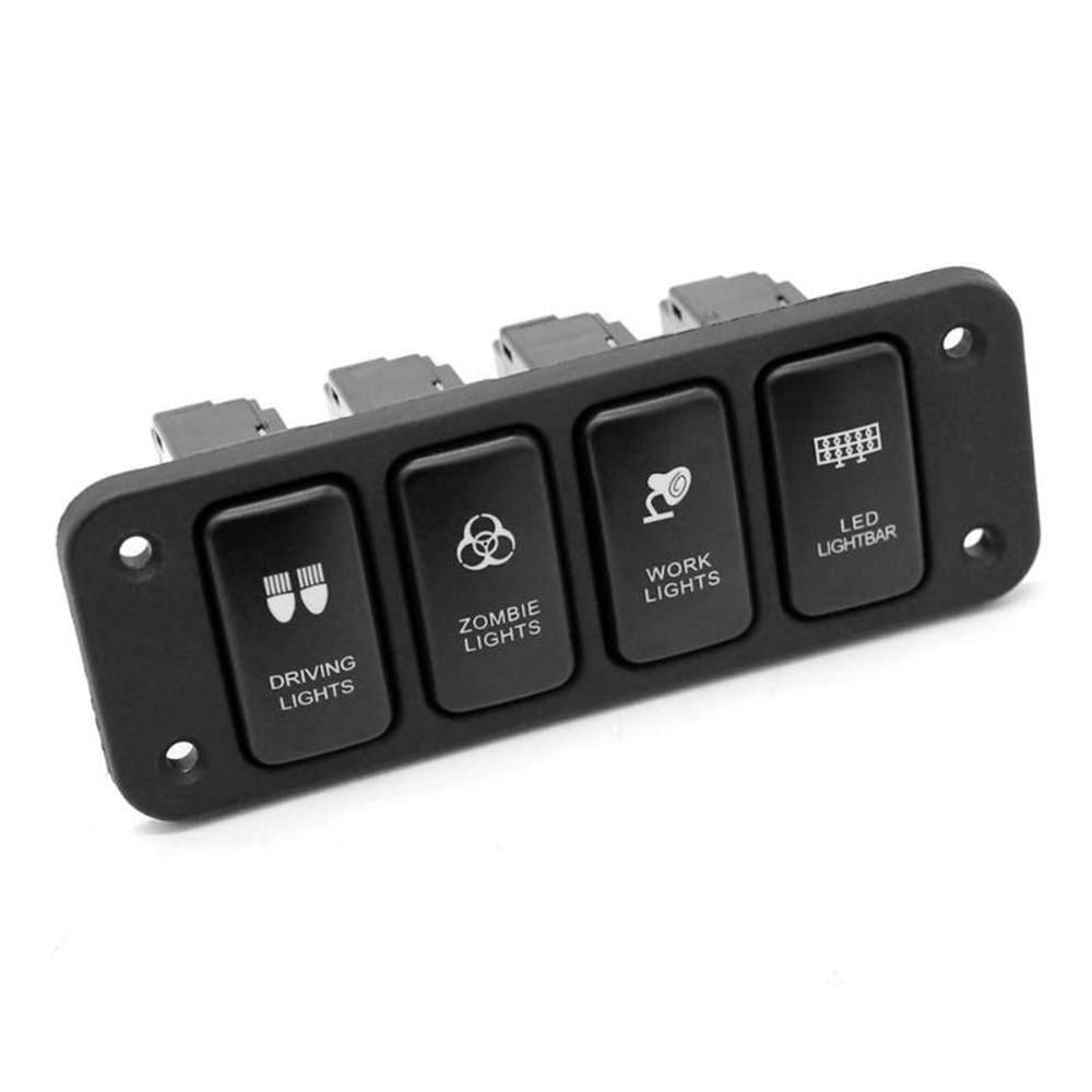 FYUU 12V 4-Button On/Off Switch Panel with Blue LED for Toyota Hilux FJ ...