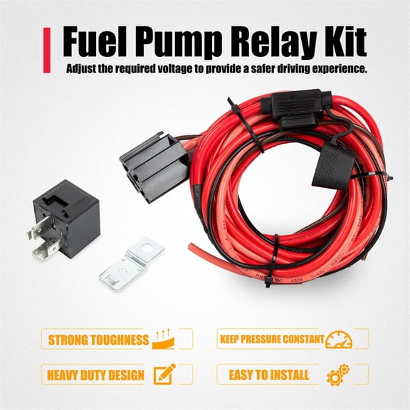 FYUU 12V Electric Fuel Pump Relay Kit Fuel Pump Wiring Harness Kit