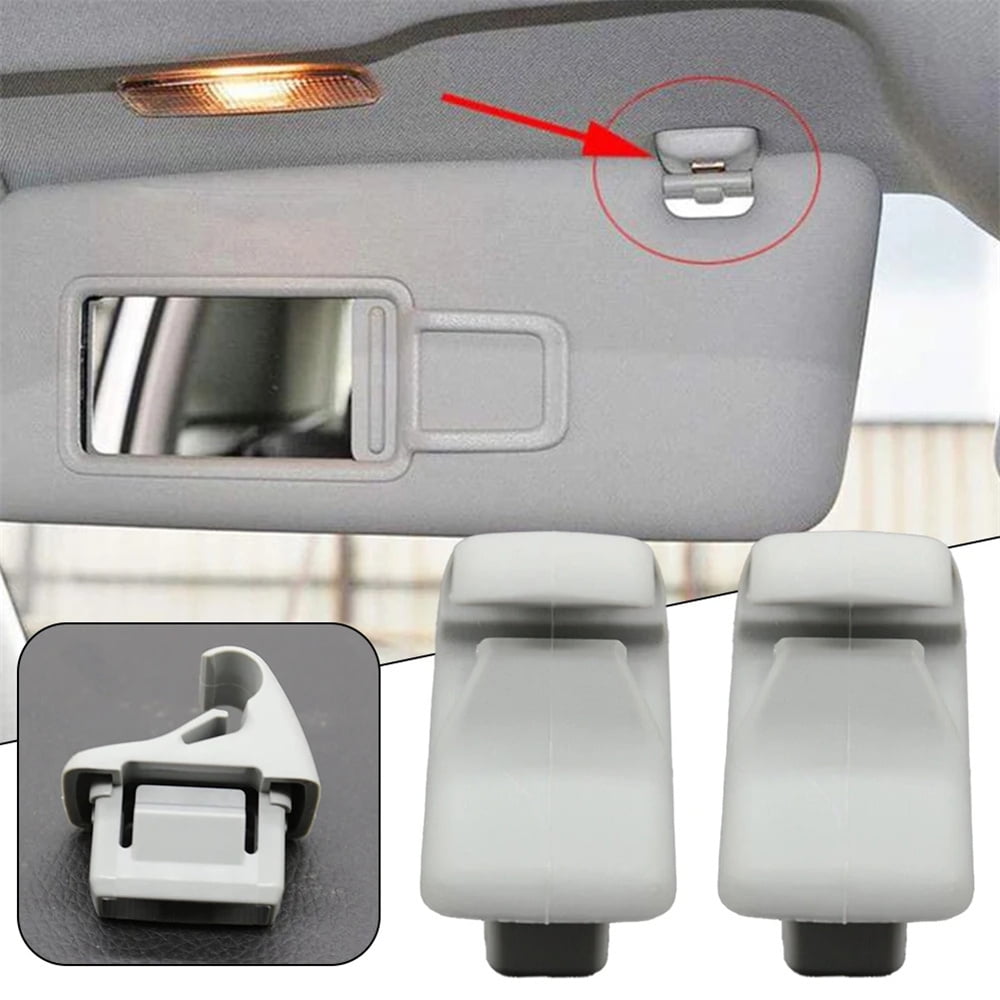 FYUU 2Pcs Sun Visor Holder Clip Grey MR654343 For Mitsubishi Lancer