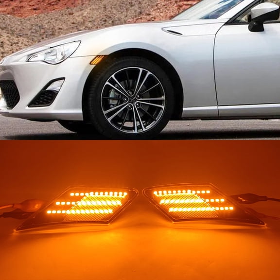 FYUU 2pcs LED Dynamic Side Marker Turn Signal Lights For Subaru BRZ Scion
