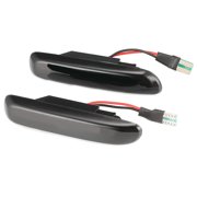 FYUU 2x Sequential Smoked Side Marker LED Turn Signal Lights For BMW E46 Coupe Sedan Wagon