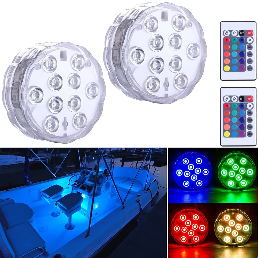 FYUU 2x Wireless Waterproof Led Light Boat RGB Lights for Boat Deck