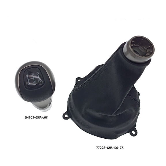 FYUU 5 Speed Gear Shift Knob With Boot For Honda Civic 2006-2011