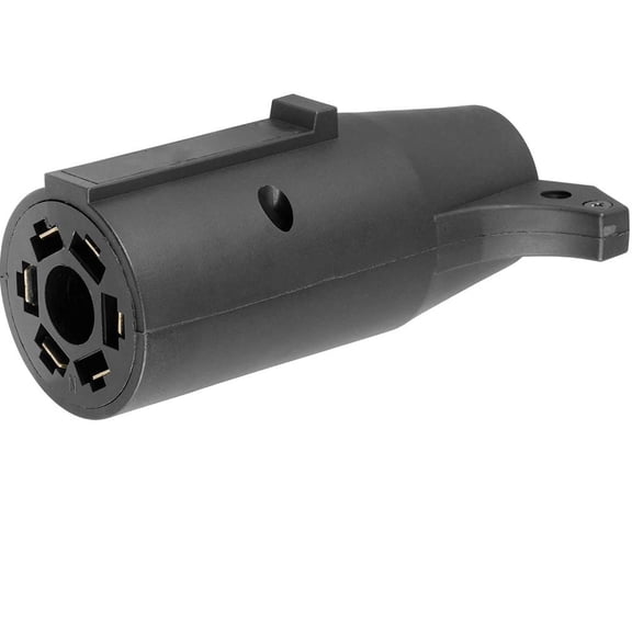 FYUU 7-Way Blade to 6-Way Round Trailer Adapter Converter Wiring Plug For RV Tow Truck Lights