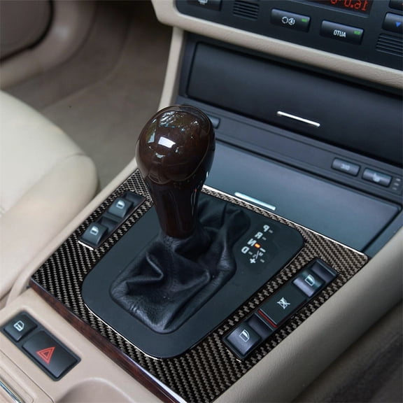 FYUU Carbon Fiber Console Gear Shift Panel Cover Trim For BMW 3 Series M3 E46 98-05 RHD only