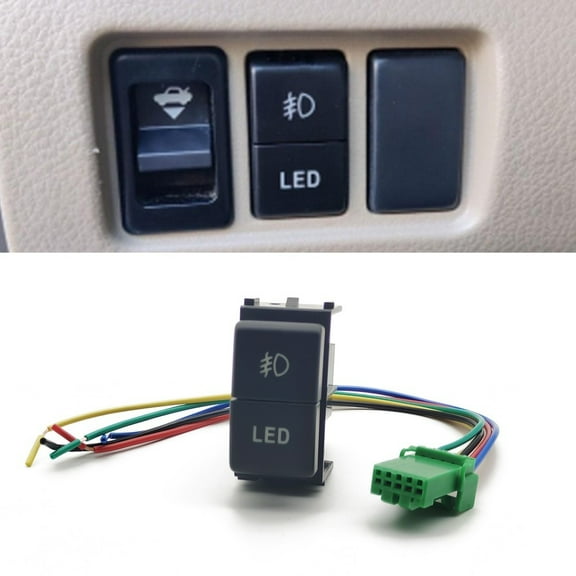 FYUU Dual Key Switch Car Front Fog Light and LED Switch for Nissan Patrol Y61 Y62 Titan Xterra X-TRAIL Qhashqai 2008-2015