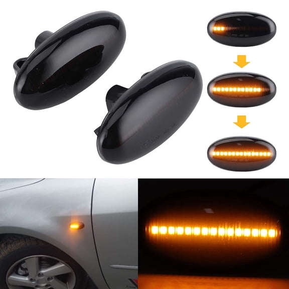 FYUU LED Dynamic Side Marker Blinker Turn Signal Light For Mazda 2 3 5 6 BT-50 MPV II