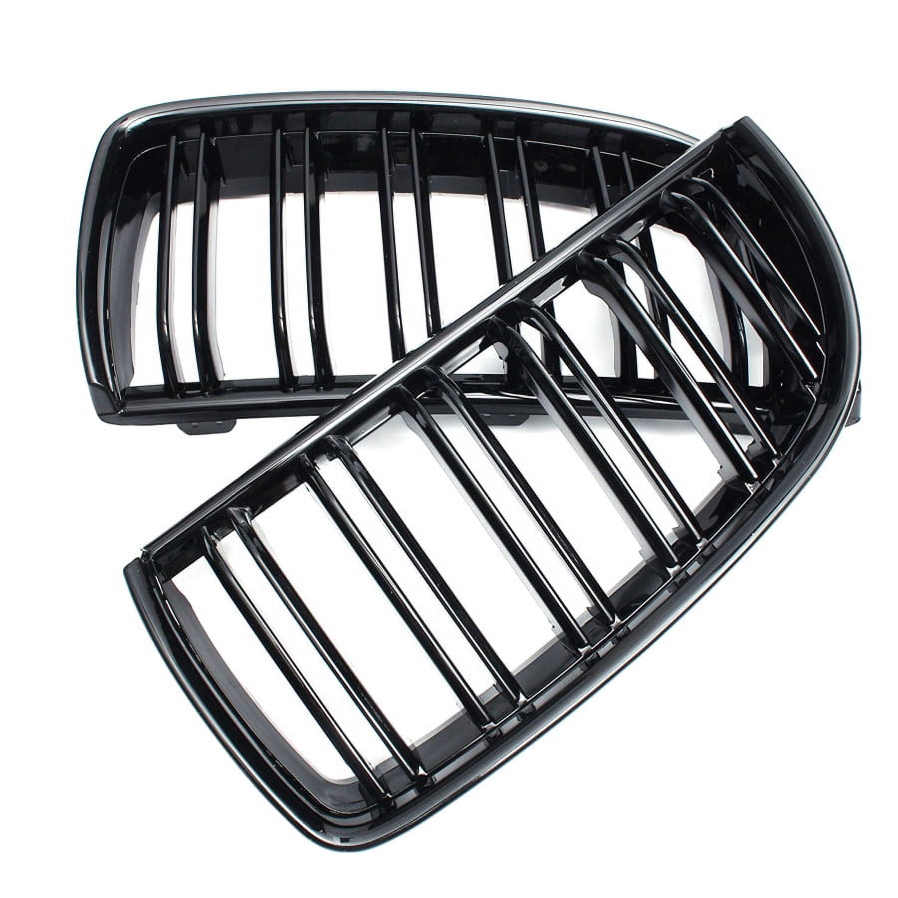 FYUU Pair Gloss Black Double Slat Sport Kidney Grille Grill For BMW E90 ...