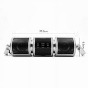 FYUU Waterproof Silver Motorcycle Speaker Audio Radio Sound System Stereo Bluetooth Mp3 Fm