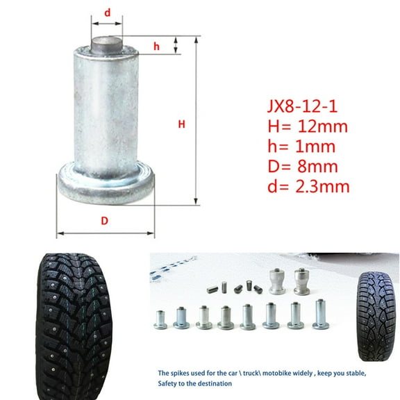FYUU Winter 100Pcs Car Tires Studs Cleats Spikes Wheel Snow Chains Winter