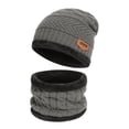 thumbnail image 1 of FZ FANTASTIC ZONE Kids Boys Girls Winter Warm Knit Beanie Hat Cap and Scarf Set with Fleece Lining,Grey, 1 of 8